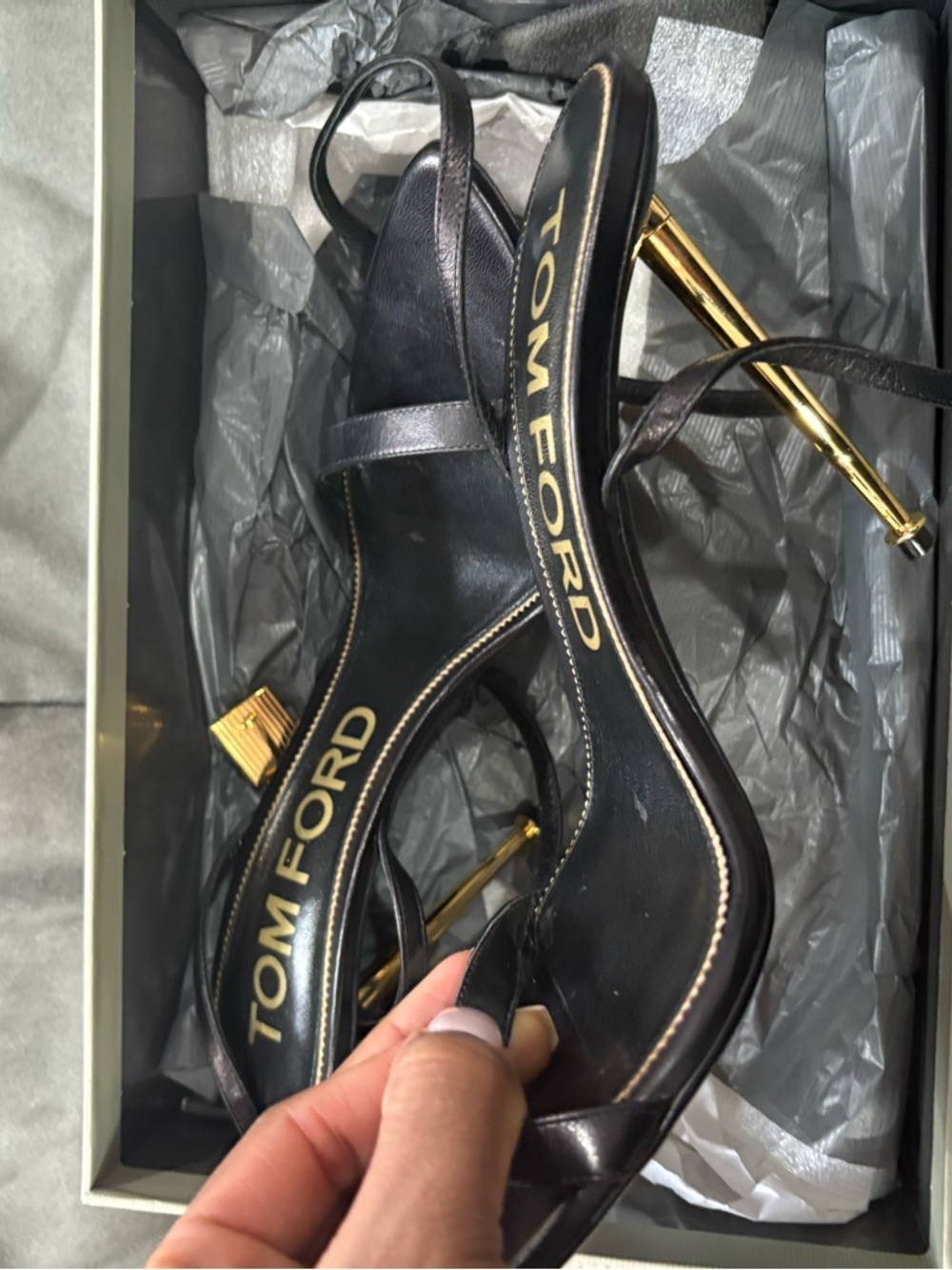 Tom Ford Padlock Heels- black and gold hardware - Picture 6 of 11